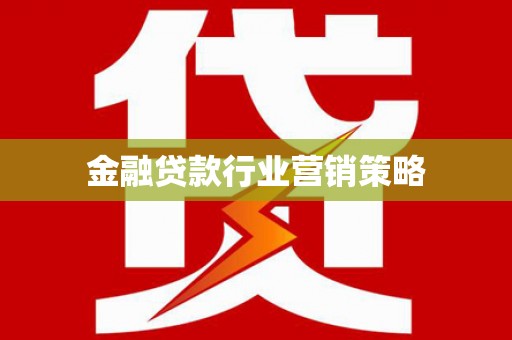 托克托金融贷款行业营销策略